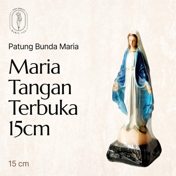 Patung Katolik Bunda Maria Tangan Terbuka 15cm - Patung Rohani - Bunda Maria