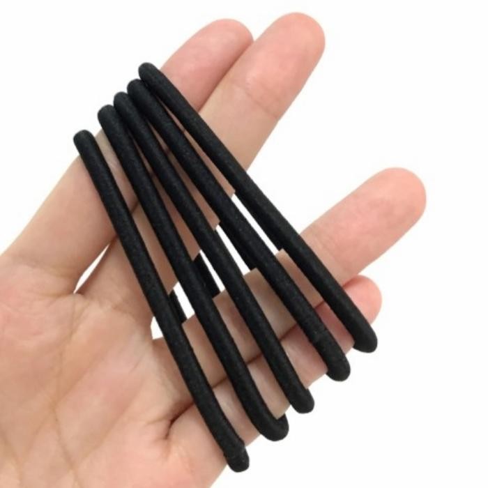 set 6 karet rambut hitam aksesoris rambut korea ikat rambut pria tebal