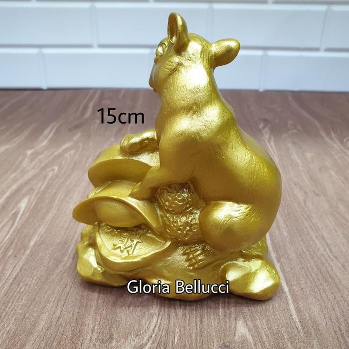 Patung Pajangan Shio Tikus Emas Jumbo 12 Shio Gold