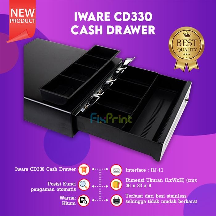 

DKF9 Cash Drawer Cd330 Cd-X335 Iware Laci Uang Kasir Cd-330 Cd 330 Mini New