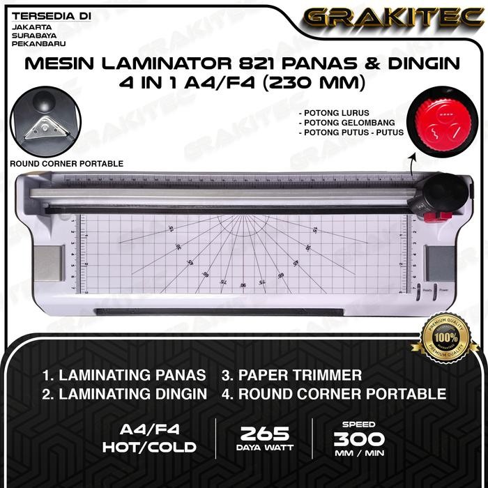 

DKF9 Mesin Laminating A4/F4 4In1 (230Mm) 821/822/825 Fitur Combo Laminating + Paper Trimmer
