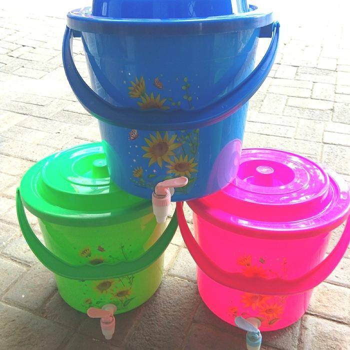 Ember Plastik Kran Cuci Tangan 4gln Warna/Ember Keran kran