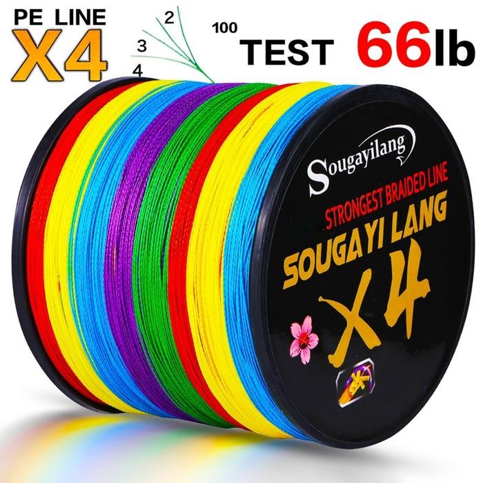 Sougayilang Senar Pe Empat Saham 100M Sembilan Saham 300M 500M 1000M Senar Pancing Super Kuat Anti