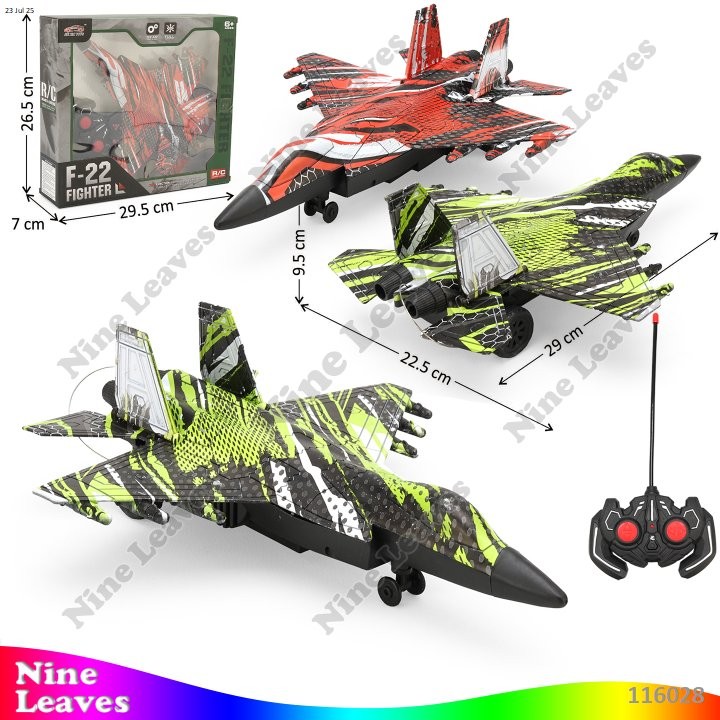Mainan Anak RC Remote Control Pesawat Tempur F-22 Fighter Channel