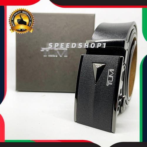 Ikat Pinggang Pria Tumi Kulit Asli Sapi Sabuk Otomatis Tanpa Lubang