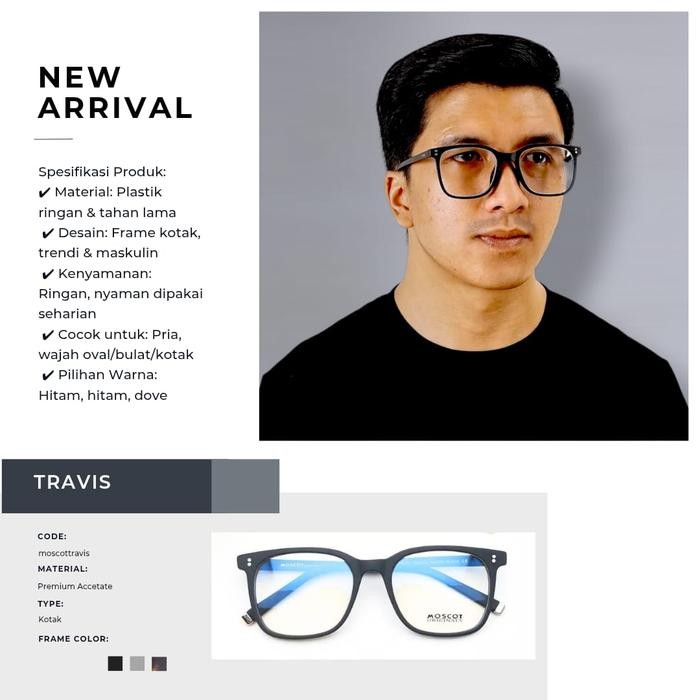 frame kacamata pria kotak besar / travis