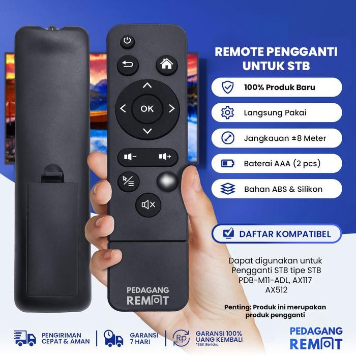 UZ6Z   Remote Stb Xl Home Akari Ax512 / Remot Tv Box Indibox Ax117 Rca-117