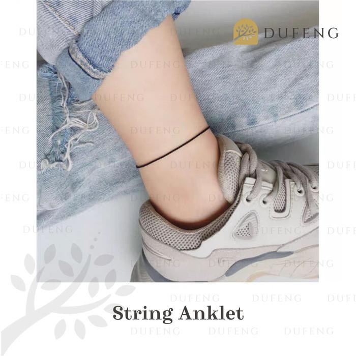 

8SXE Black String Anklet
