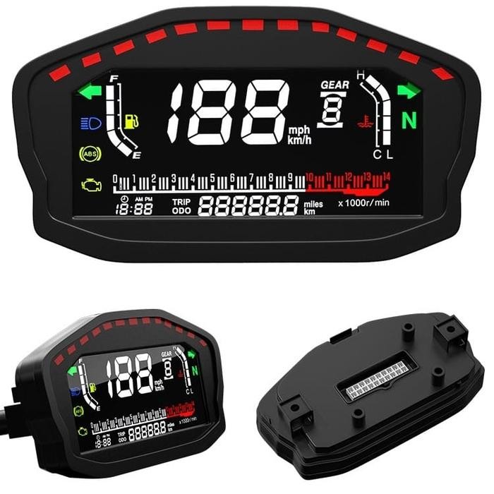 TERLARIS Speedometer Digital LCD Model Ducati Custom Ninja ZX 150 RR Universal