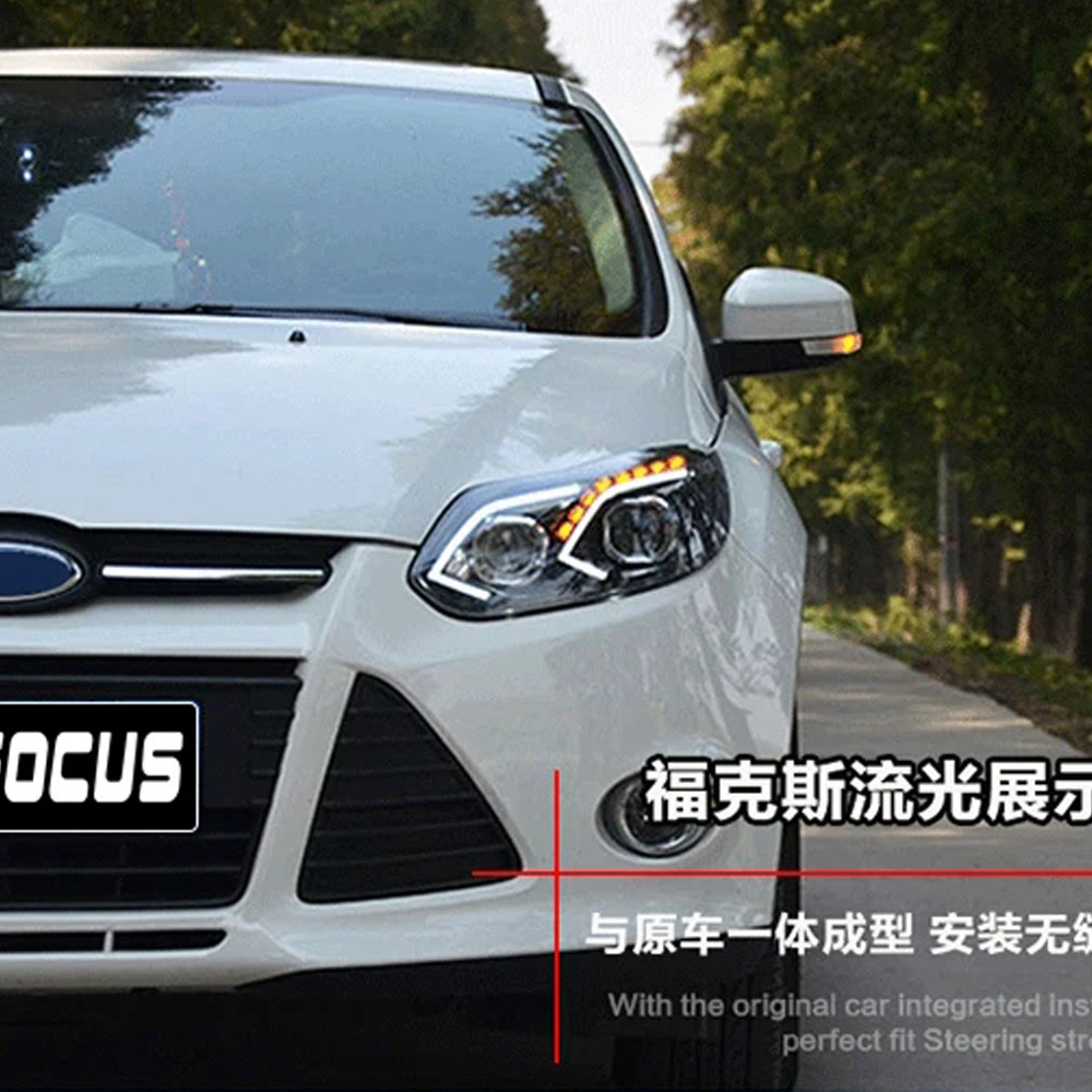 AKD Front Lamp For Ford Focus 2012-2014 LED Headlights Drl Projector