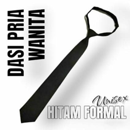 DASI TANPA PEREKAT HITAM POLOS PANJANG Dasi Pria Wanita Dasi Ospek *