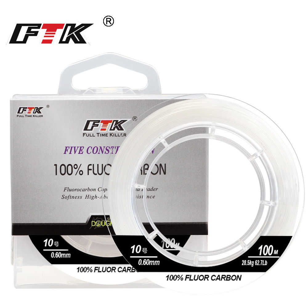 FTK Fishing line  50M/100M 100% Fluorocarbon Fishing Lines