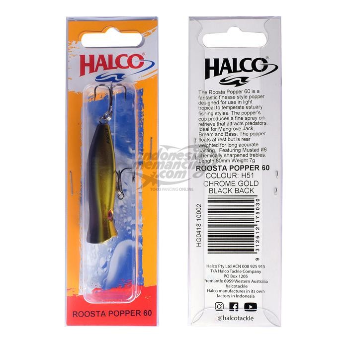 Umpan Mancing Popping Halco Roosta Popper 60mm
