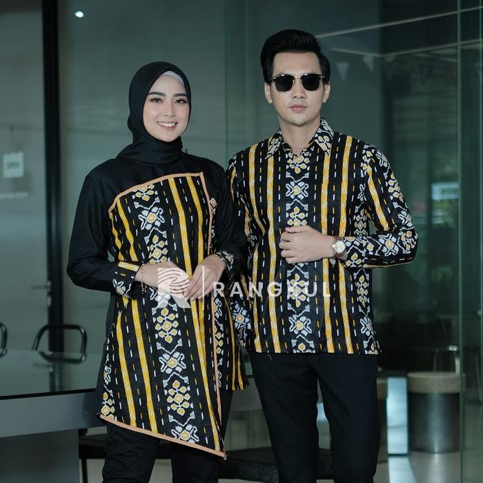Baju Batik Couple Pria dan Wanita Seragam Kantor Lurik *