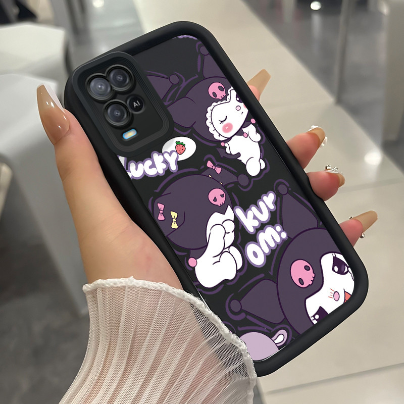 Casing Hp untuk OPPO A54 Case Casing HP Softcase ponsel silikon tahan Kasing Kucing Iblis yang sombo