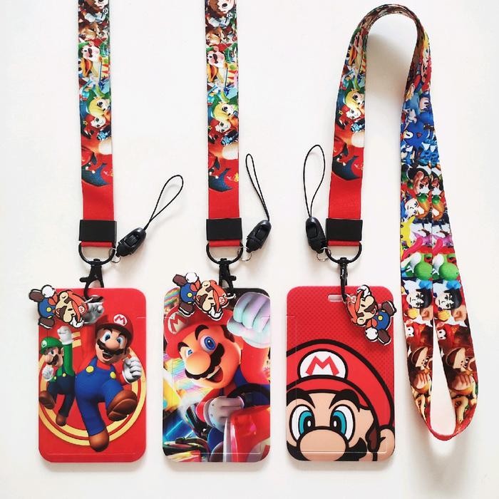

ID Card Holder Name Tag Lanyard Kalung Kartu Game Mario Kart Luigi Tali