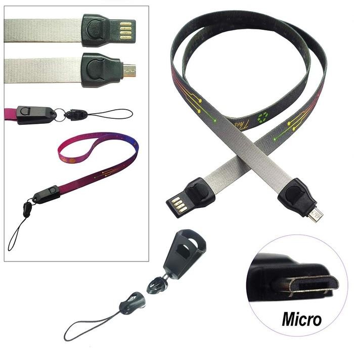 

Lanyard Kabel Data Charger + Meteran Gantungan Tali Leher Card micro
