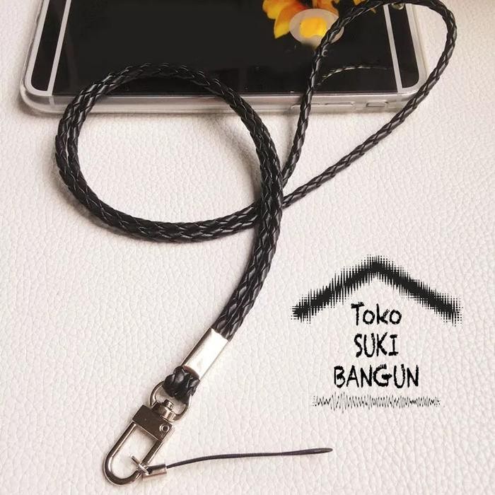 

NT-001 Tali Lanyard Name Tag ID Card Strap Leather BRAIDED Kepang