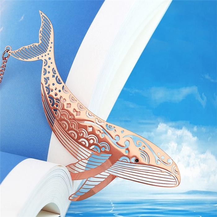 

Metal Whale Bookmark Birthday Gift for Reader Book Lover Bookworm Brass Bookmark Mothers Day