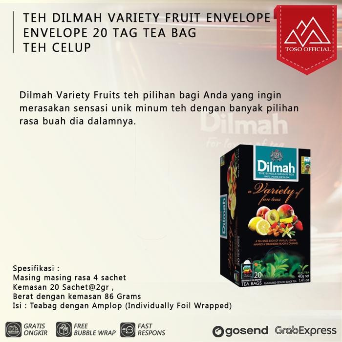 

Terlaris!! Teh Dilmah Variety Fruit Envelope 20 Tag Tea Bag Teh Celup