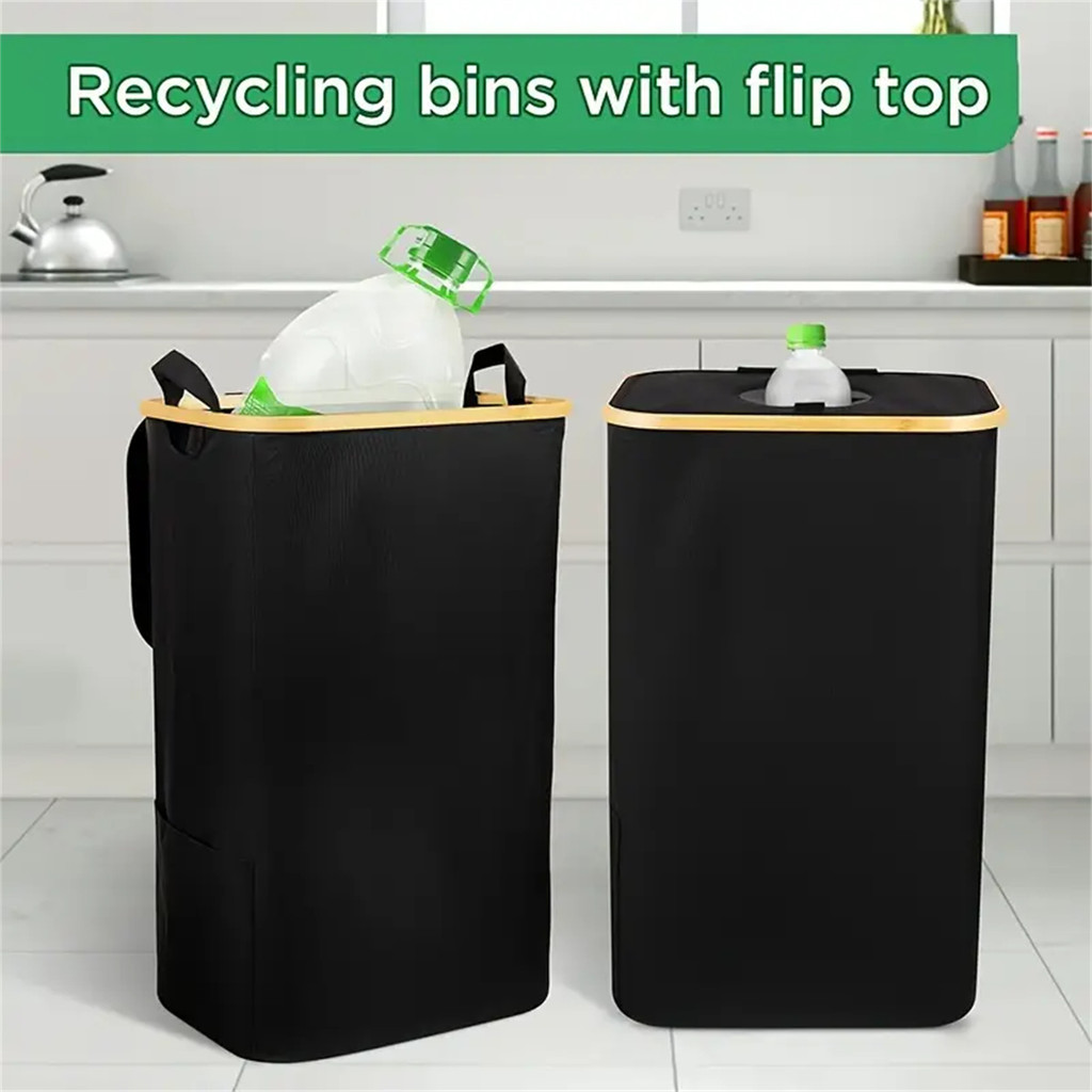 1 Set Kitchen Recycling Bin & Storage Bags, Kitchen Recycle Bin,100L Large Capacity Bottle Recycle B