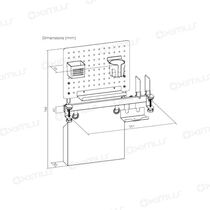 

Rak Papan Meja Single Rail Modular Deskmount Pegboard DIY OXIMUS GPD04