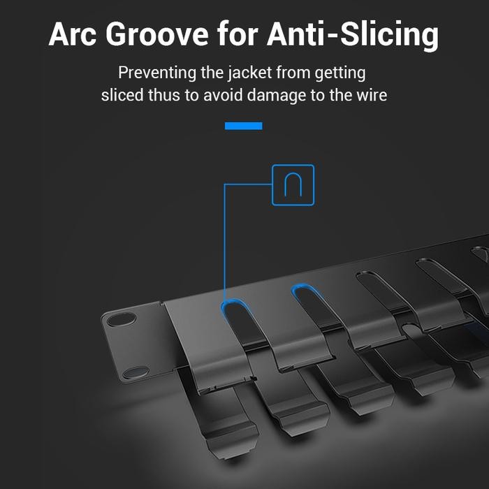 

Vention Kabel Manager 1U untuk Rack Server Cable Manager