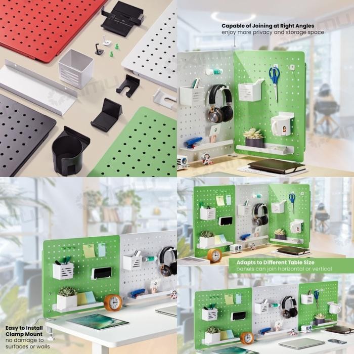 

Rak Papan Pemisah Meja Pegboard DIY OXIMUS GP Series Custom Part Bracket Meja Desk Organizer and