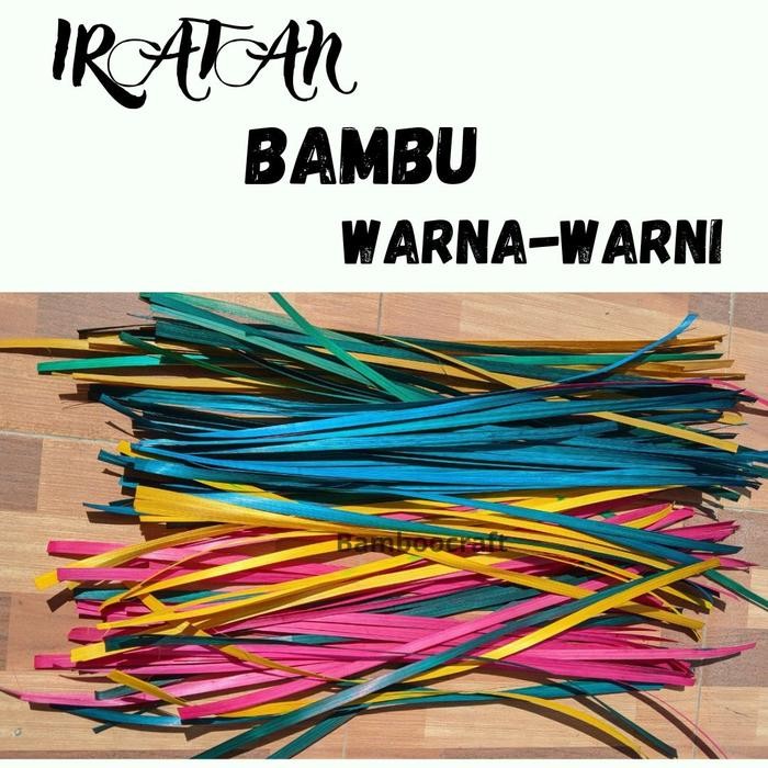 PREMIUM iratan bambu warna - warni / anyaman bambu bahan prakarya