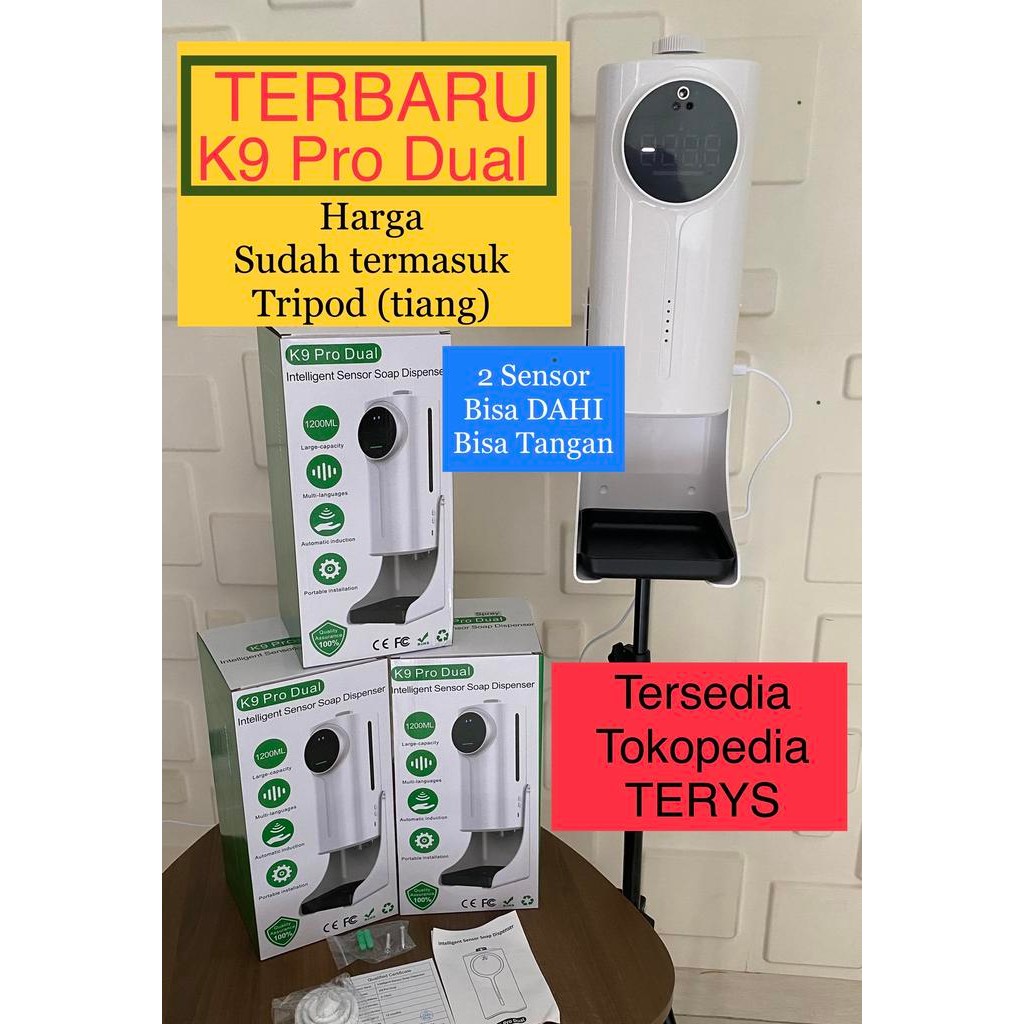 PREMIUM thermometer hand sanitizer automatic/k9 pro plus/sensor/dispenser soap