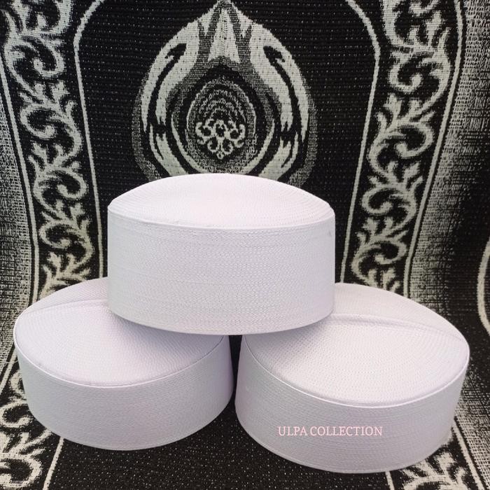 (Expert) PECI KALBUT PUTIH/HITAM PECI HAJI SONGKOK KALBUT PUTIH/HITAM Anak dan Dewasa Muslim