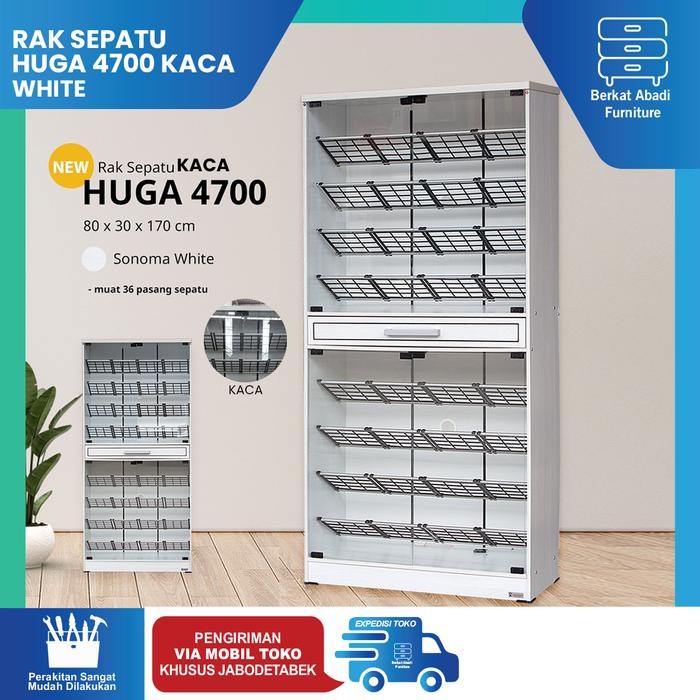 XLGD Nota Invoice Rak Sepatu Rak Sandal Minimalis Pintu Kaca Shoe Rack Huga 4700