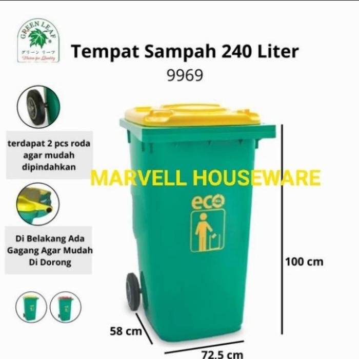 PREMIUM TEMPAT SAMPAH BESAR RODA 240 LITER /TONG SAMPAH 240 LITER RODA