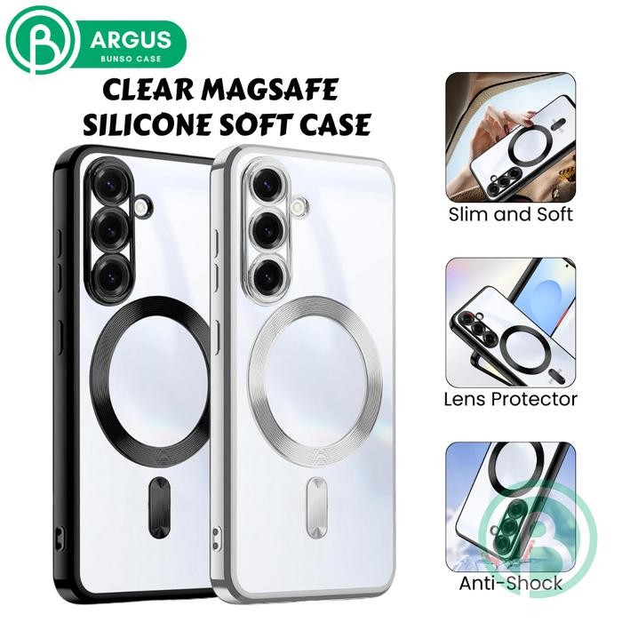 Bunso ARGUS Soft Case untuk SAM A56 A36 A26 A16 A55 A35 A15 5G 4G Clear Magnetic Slim Silicone Cover