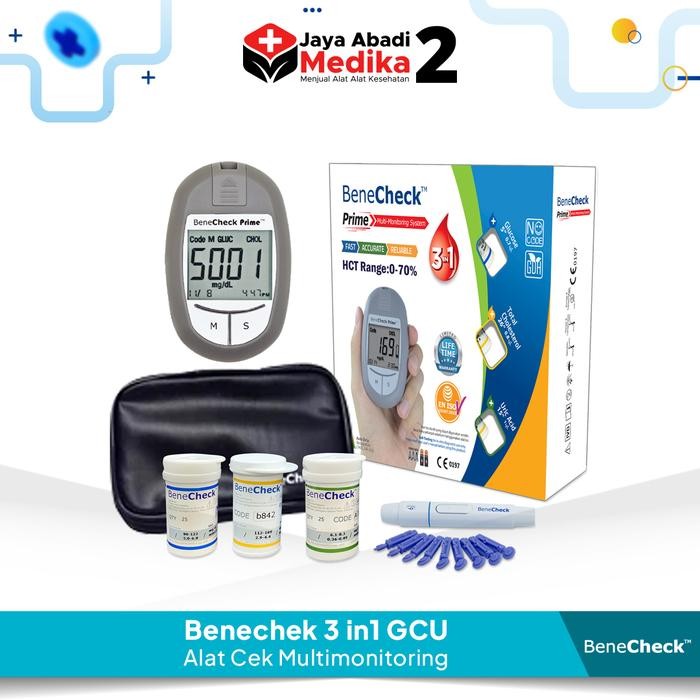 benecheck prime 3 in 1 alat tes kolesterol gula darah asam urat akurat