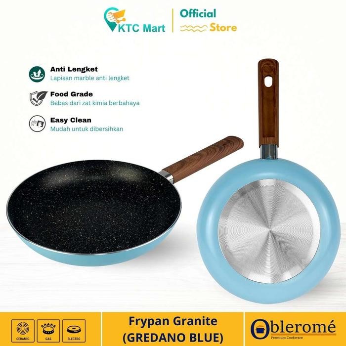 Oblerome Frypan Granite Marble Coated Anti Lengket Panci Anti Lengket Wajan Anti Lengket Wajan