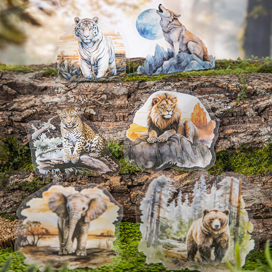 

2Style 45Pcs/bag Forest Animal Scenic Sticker Pack Creative Handbook DIY Scrapbooking