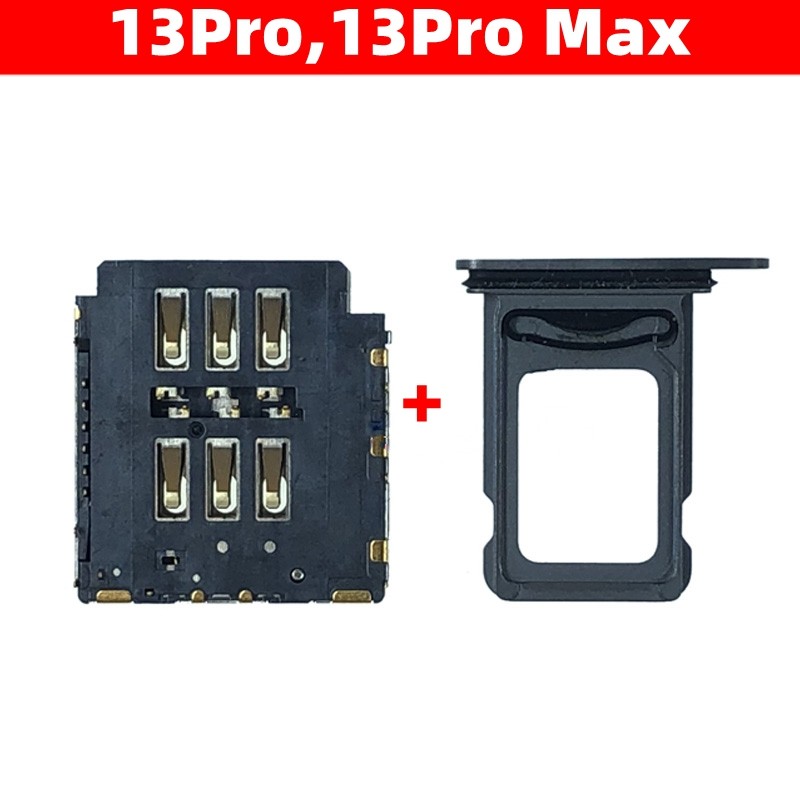 For iPhone 13 Pro 13Pro Max Dual Sim Card Tray + Sim Card Reader Connector Flex Cable  Smartphone Re