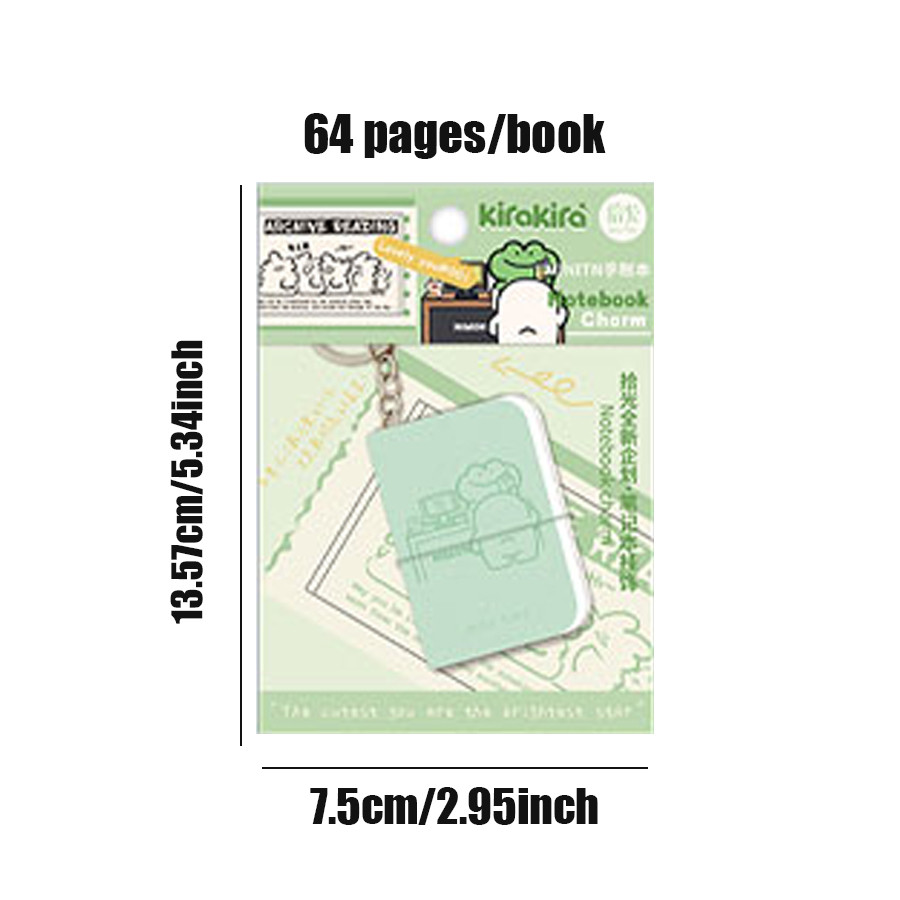 

4pcs pu softcover handbook MINI keychain Fluffy Life Memoirs series DIY book bag stationery