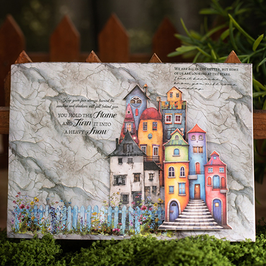 

2Style 30Pcs/bag Large Size Vintage Textured Stickers Creative Handbook DIY Scrapbooking