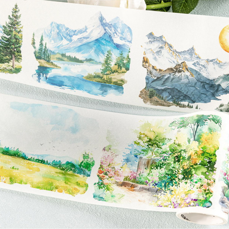 

6Style 12Pcs/bag Large Size Scenic Washi Tape DIY Album Scrapbook Phone Case Cup Calendar