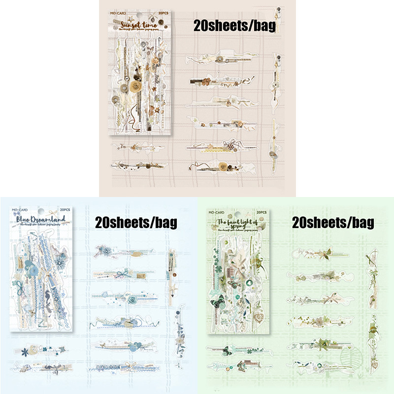 

60pcs Paper Between Crafts Studio Series Long Stickers Stickers Pack Handbook Material DIY