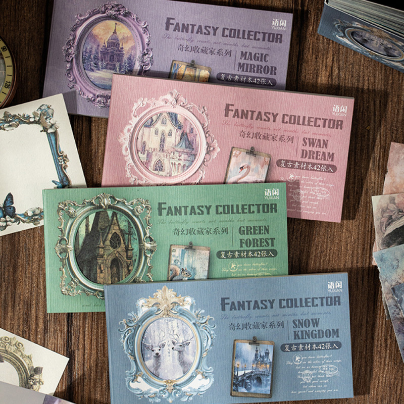 

60Pcs/bag Fantasy Collector Series Lightweight Material Book Stickers Kids Handbook