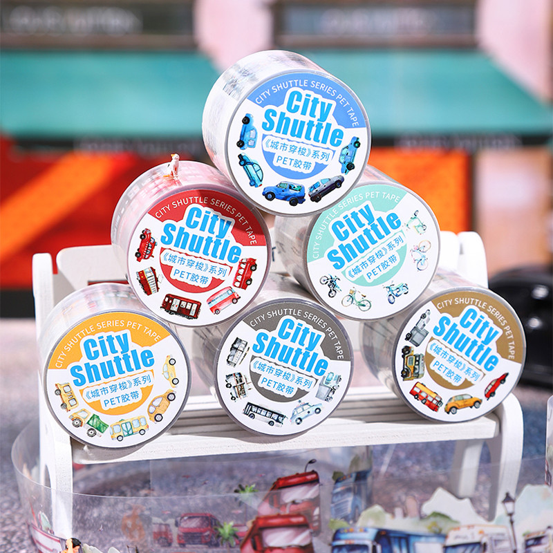 

2Style 3Rolls/bag City Shuttle Series PET Aquascape Tape Creative Handbook Material DIY