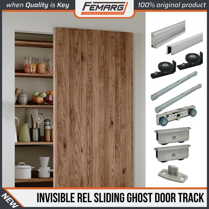 RYLU Rel Sliding Ghost Door Track Femarg Hidden Tersembunyi
