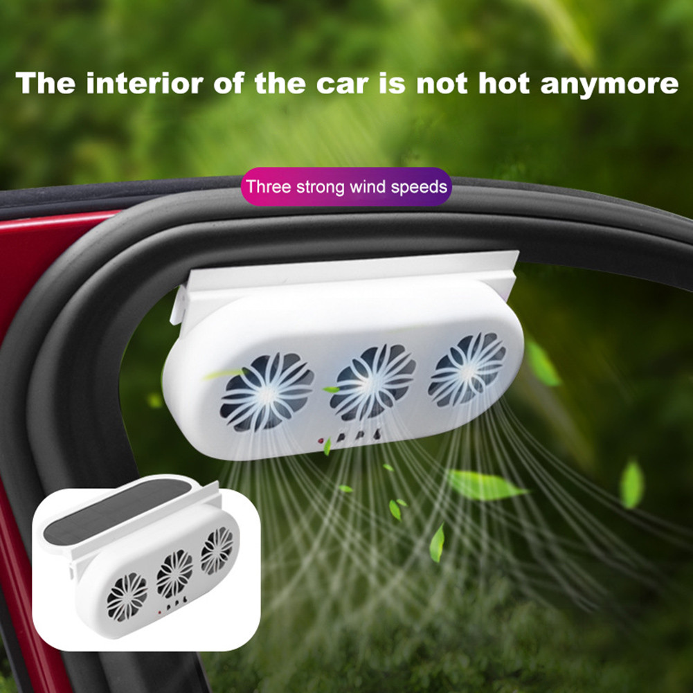 Car Window Vent Fan Quiet Solar Exhaust Fan Air Circulation Fan Solar Powered/USB Charging Auto Vent