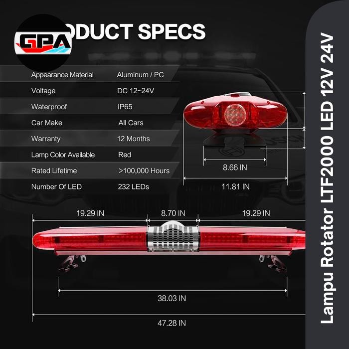 lampu sirine polisi ambulan ambulance patwal strobo patroli rotator