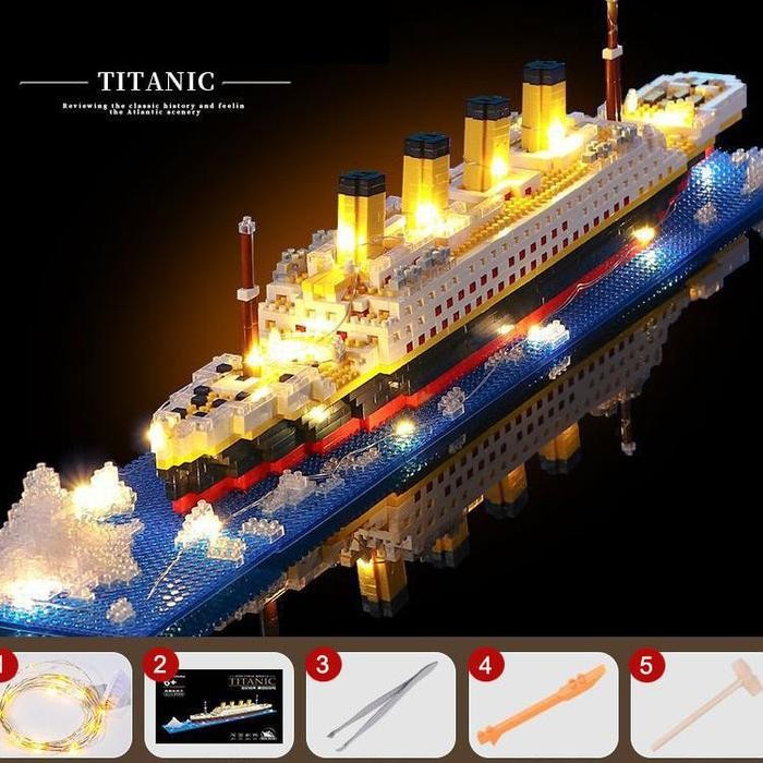 (Allthebest) Mainan Kapal Titanic 6000 Pcs /Mini Bricks Model Titanic Cruise Ship Model Boa/ Paris