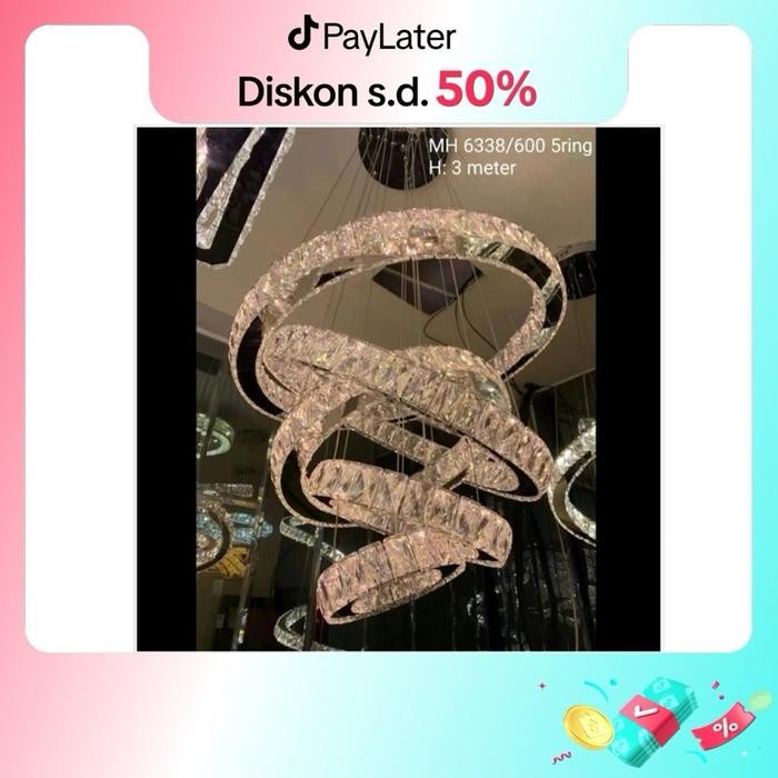 Lampu gantung kristal minimalis led dekorasi ruang void