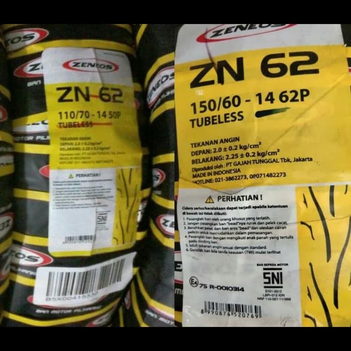 PAKETAN BAN LUAR ZENEOS ZN 62 UK 110/70-14 DAN 150/60-14